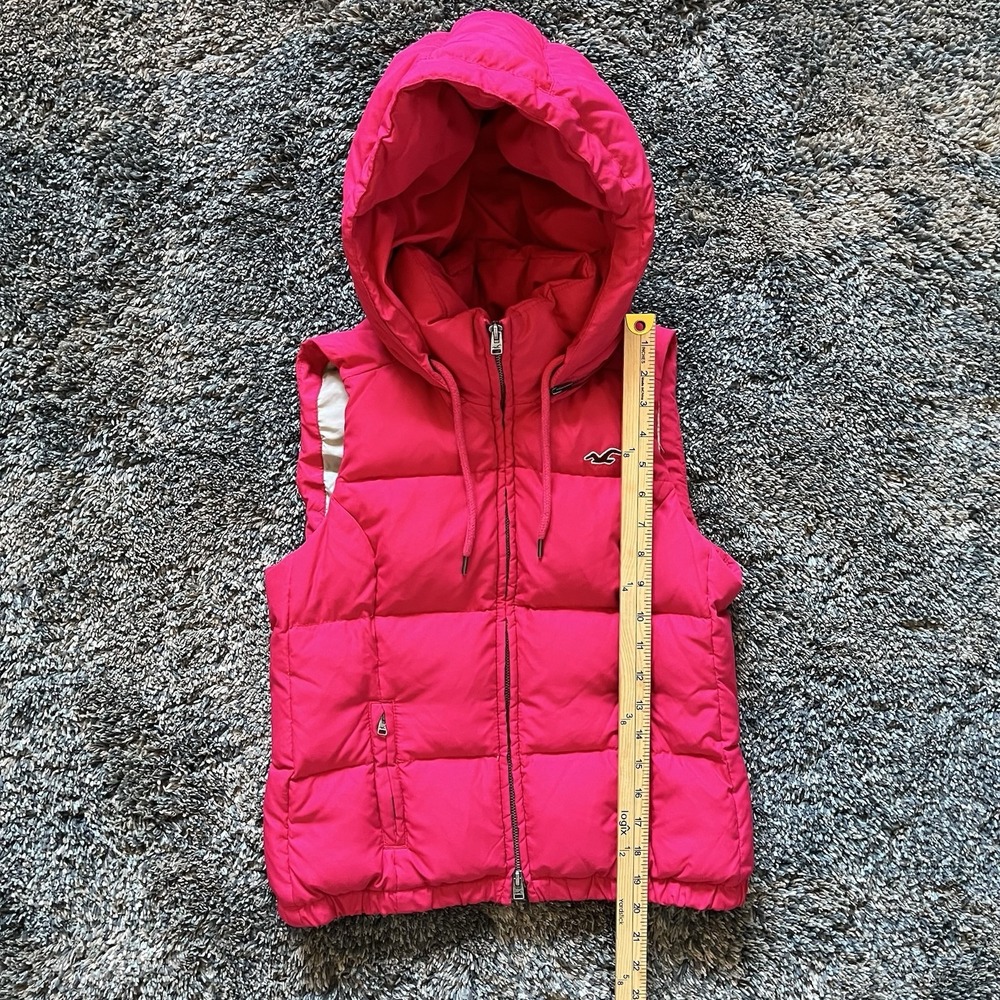 Hollister Vest Womens S Pink Hooded Quilted Insulated Puffer Down Jacket Coat - Picture 2 of 9